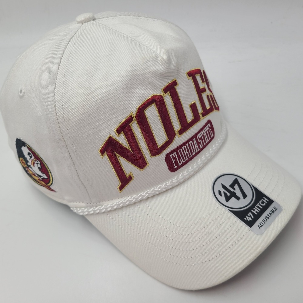 Florida State Seminoles Hat Snapback 47 Brand Hitch White Red NCAA Rope Noles